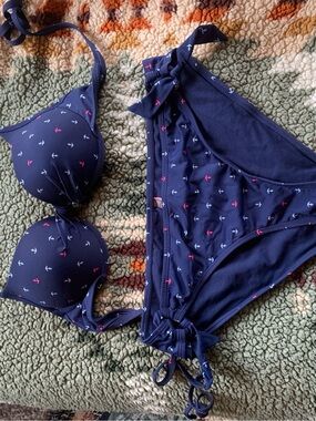 Ardene Navy Bikini Top with Red Brand Tag